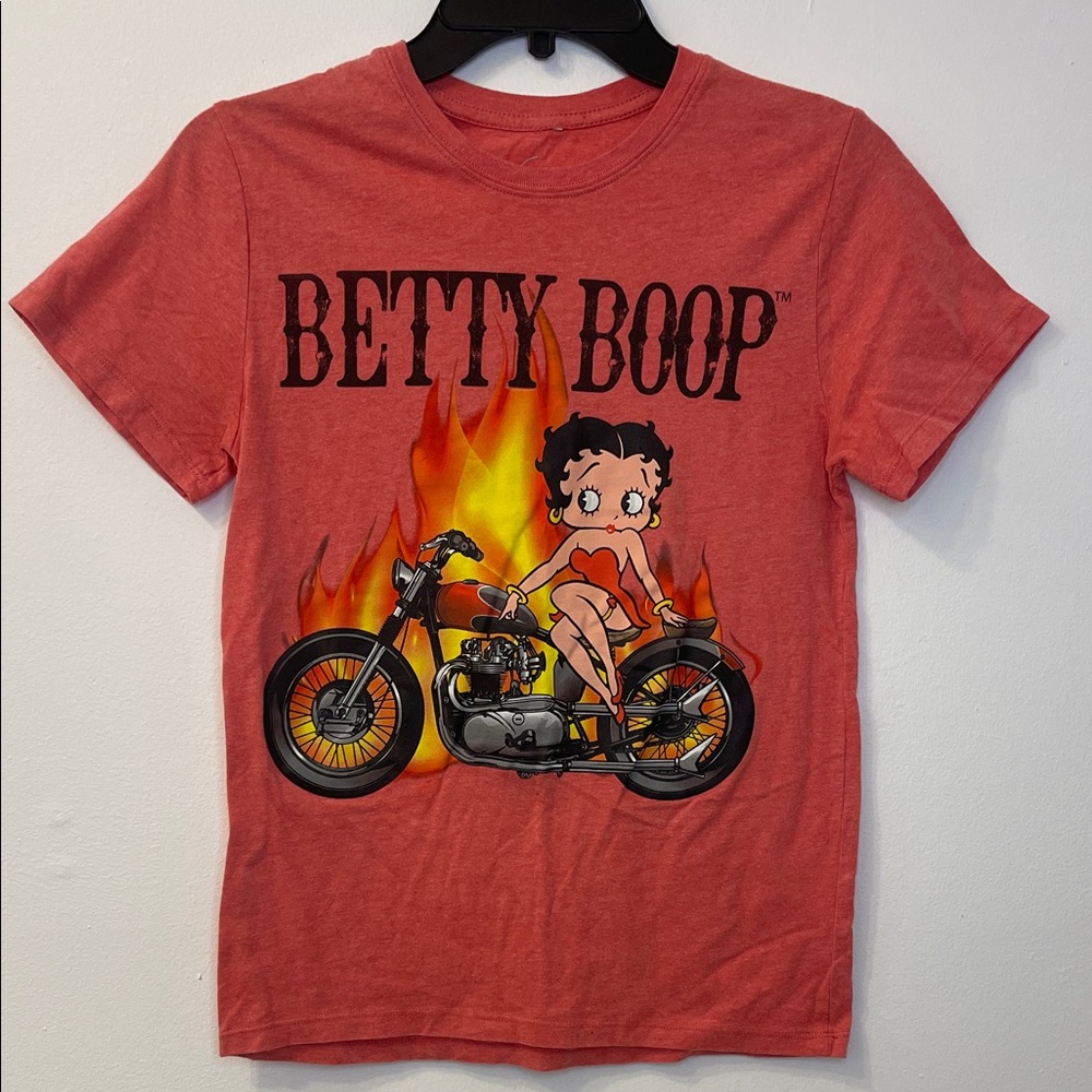 Betty Boop Coral Graphic Tee Size XS PTP 16”-17”